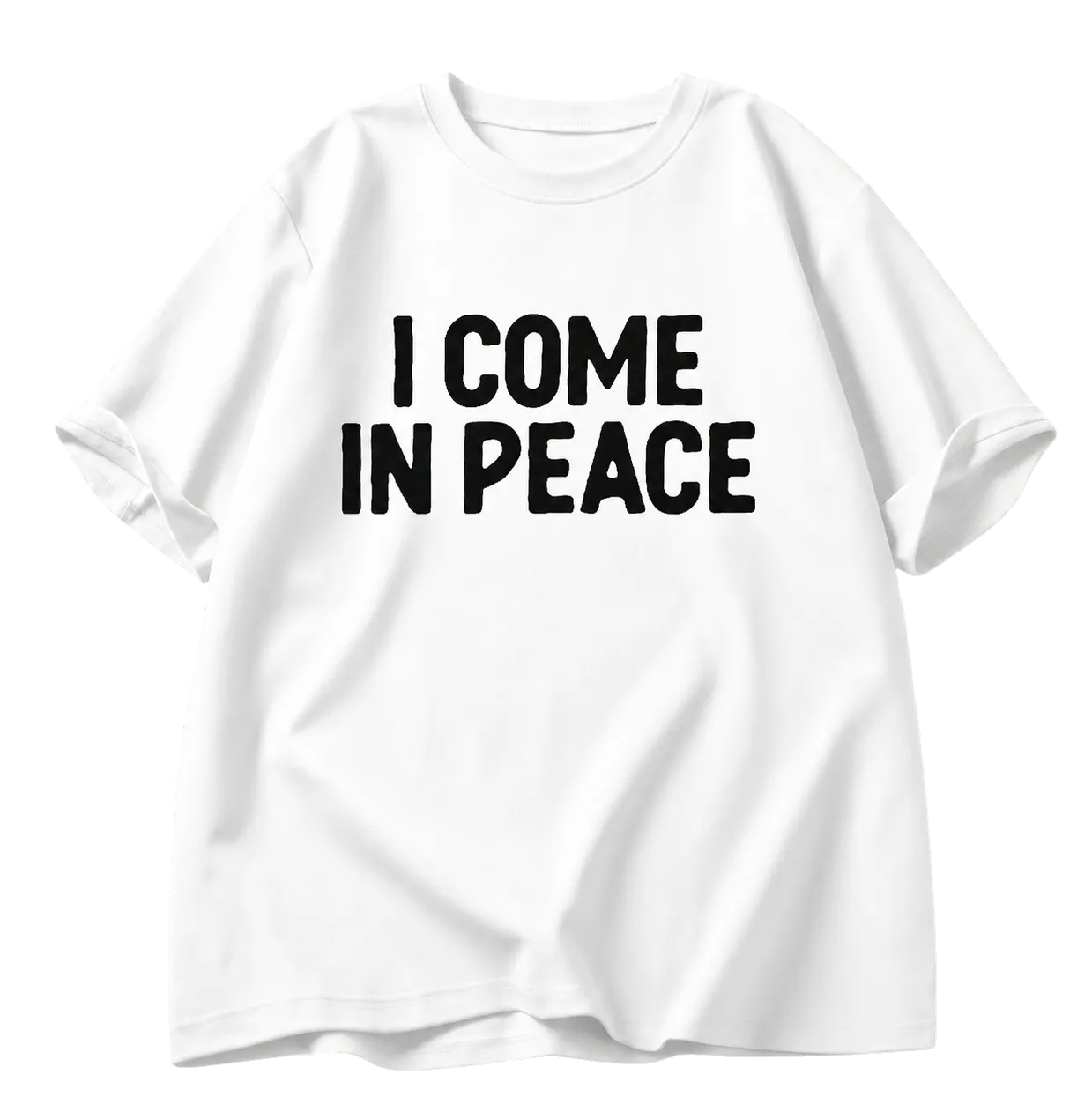 I COME IN PEACE MATCHING TEE in the opposite shirt colour